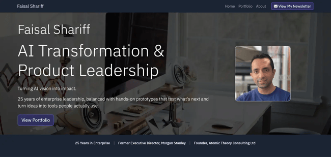 ai generated website example, faisal shariff